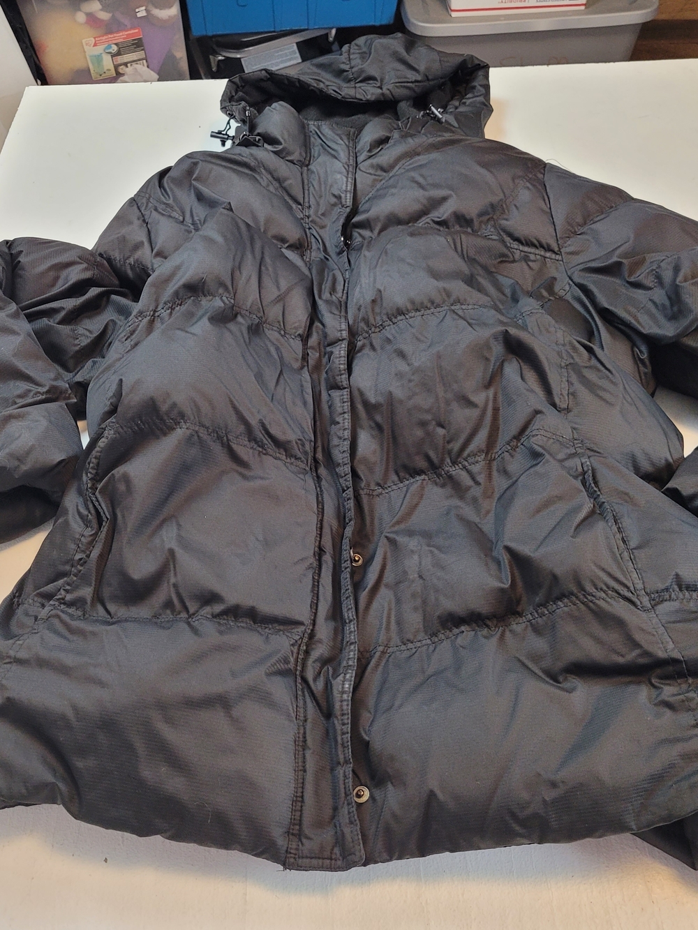 Faded Glory Women's Black Hooded Puffer Jacket